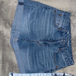 Shorts, no damage (long is bamboo jeans and the short is no boundaries brand).